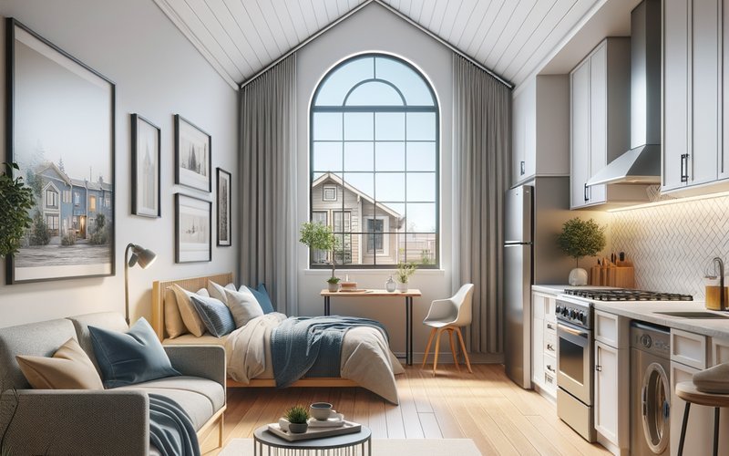 Interior of a modern rental-ready ADU in Oakland showing contemporary design and amenities