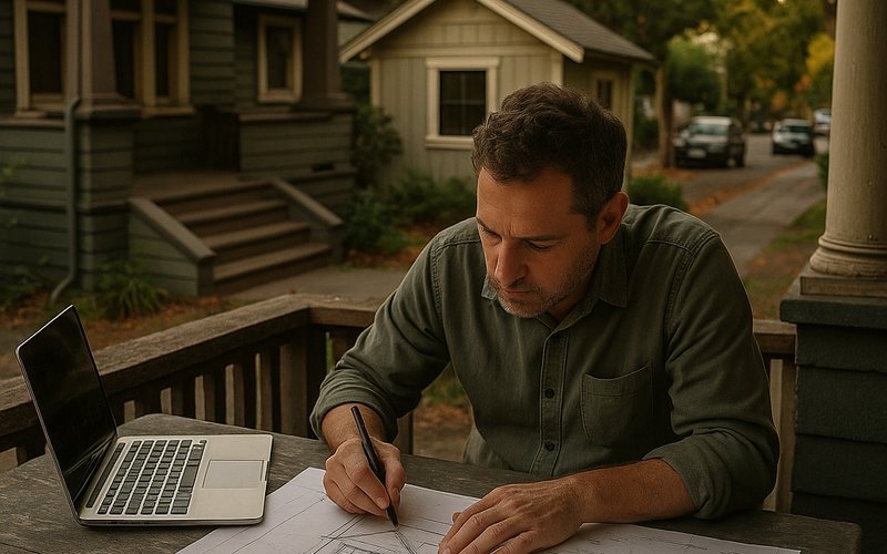 Architect designing a custom ADU to match a Craftsman bungalow in Oakland's Temescal neighborhood
